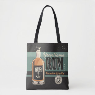 Bolsa Tote Sailor Personalizado Rum Liquor Bottle Sign