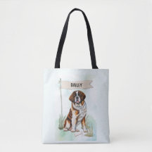 Saint Bernard Watercolor Personalized Dog