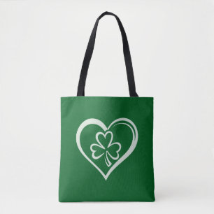 Bolsa Tote Saint Patrick's Day Engraçado Shamrock Heart Irish