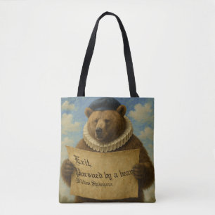 Bolsa Tote Sair, perseguido por um urso citação de Shakespear