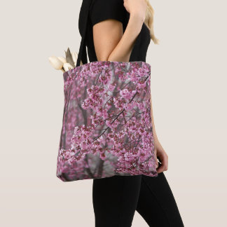 Bolsa Tote Sakura Cherry Blossoms Fluindo Rosa