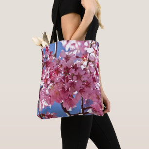 Bolsa Tote Sakura Cherry Blossoms Red Stars