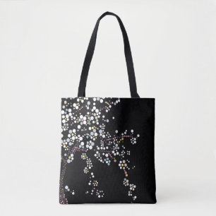 Bolsa Tote Sakura Mosaico Flor de Cerejeira Preto