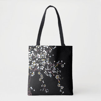 Bolsa Tote Sakura Mosaico Flor de Cerejeira Preto
