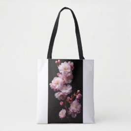 Bolsa Tote Sakura realista flores pretas