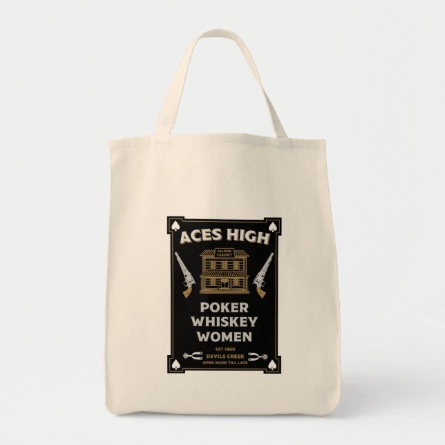 Bolsa Tote Salão da Fronteira Americana Cowboy (Frente)