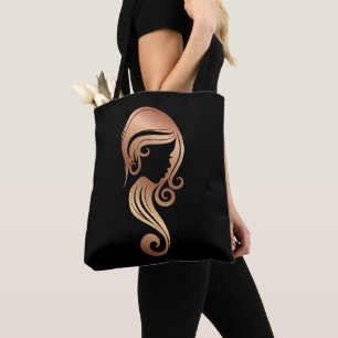 Bolsa Tote Salão de Cabelo e Maquiagem Chic Rose Gold Beauty 