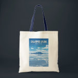 Bolsa Tote Salar de Uyuni Bolivia Viagem Art Vintage<br><div class="desc">Salar de Uyuni num estilo de arte vetorial. Salar de Uyuni,  no meio dos Andes no sudoeste da Bolívia,  é o maior apartamento salgado do mundo.</div>