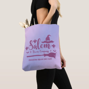 Bolsa Tote Salem Broom Company Blue and Purple Halloween