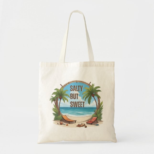 Bolsa Tote Salgado Mas Doce, Praia, Férias de Verão (Frente)