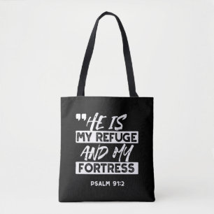 Bolsa Tote Salm 91:2 - O meu refúgio e o meu cristão-fortalez