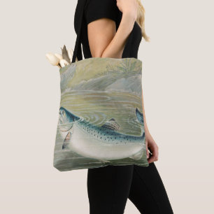 Bolsa Tote Salmão da Califórnia por S.A. Kilbourne, Peixe Vin