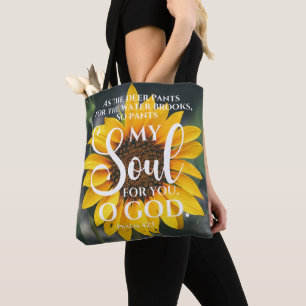 Bolsa Tote Salmo 42:1 Como Deer Pants Sunflower Christian
