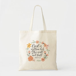 Bolsa Tote Salmo 46:5 Deus está dentro dela. Ela não vai cair