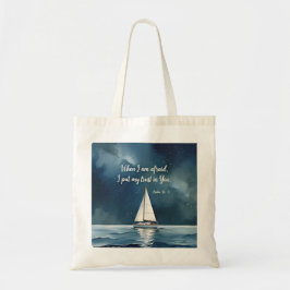Bolsa Tote Salmo 56:3 Quando tenho medo, confio em Ti, fé