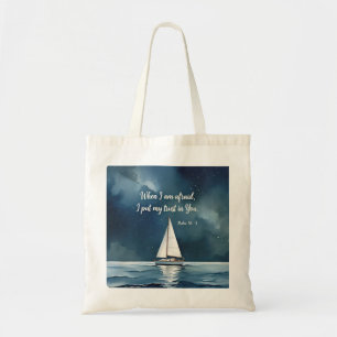 Bolsa Tote Salmo 56:3 Quando tenho medo, confio em Ti, fé
