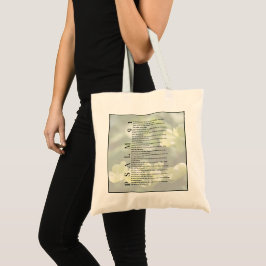 Bolsa Tote Salmo 91 Floral Cristã Branco Suave