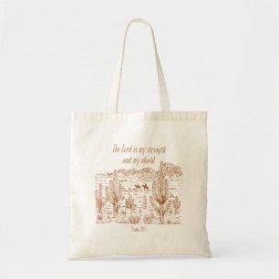 Bolsa Tote Salmo Ocidental 28:7 O Senhor É Minha Força