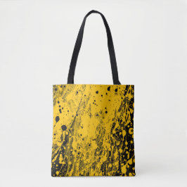 Bolsa Tote Salpicos de tinta preta e amarela