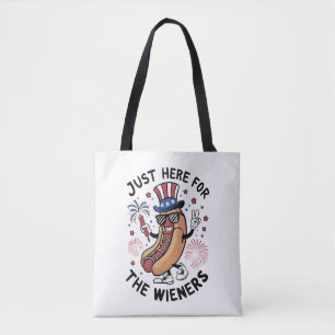 Bolsa Tote Salsichas do 4 de Julho EUA Bandeira Americana Pat