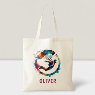 Bolsa Tote Saltador de Paraquedas Personalizado com Aquarela