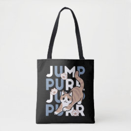Bolsa Tote Salto Purr de Salto: Design de Gato Reproduzível c