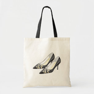 Bolsa Tote Saltos altos pretos cortados bonito