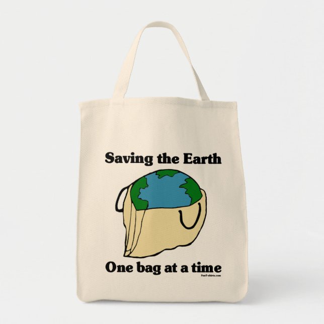 Bolsa Tote Salvar a sacola orgânica da terra (Frente)