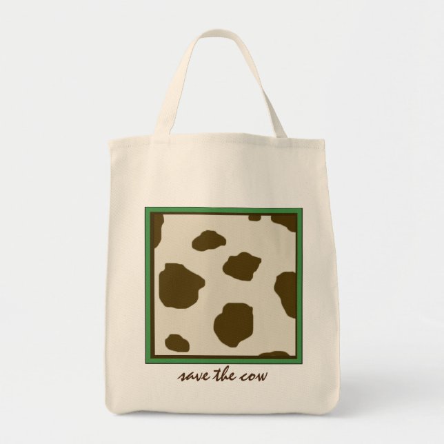 Bolsa Tote SALVAR A VACA Castanho Faux Pele de Vaca (Frente)