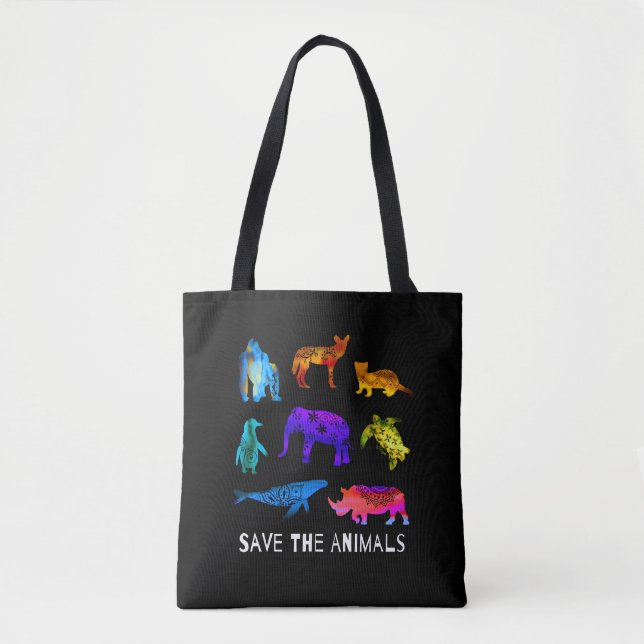 Bolsa Tote Salvar Os Animais Ameaçados (Frente)