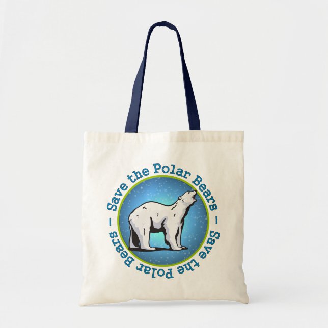 Bolsa Tote Salvar os ursos polares (Frente)