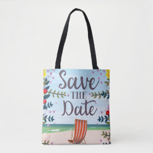 Bolsa Tote Salve A Data Vintage Vintage Praia e Cadeira de De
