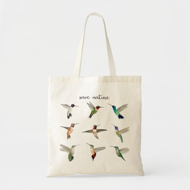 Bolsa Tote Salve a Natureza de Hummingbird Norte-Americano (Frente)