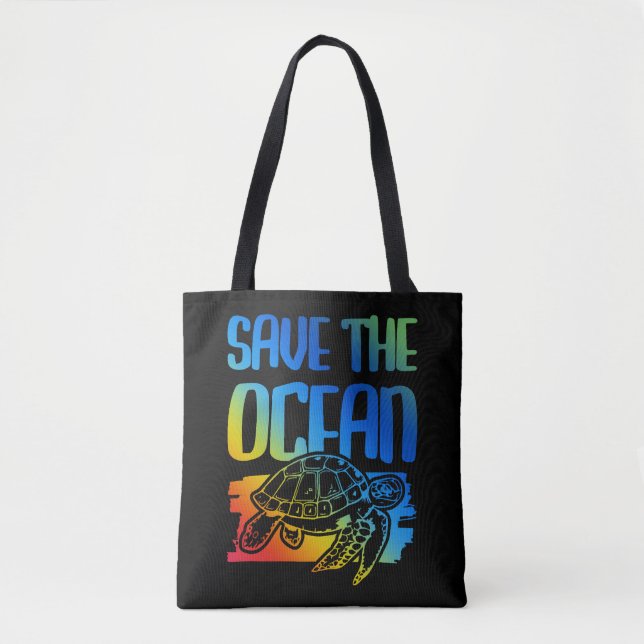 Bolsa Tote salve a tartaruga oceânica (Frente)