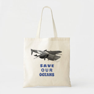 Bolsa Tote Salve nossa baleia de arte ambiental dos oceanos