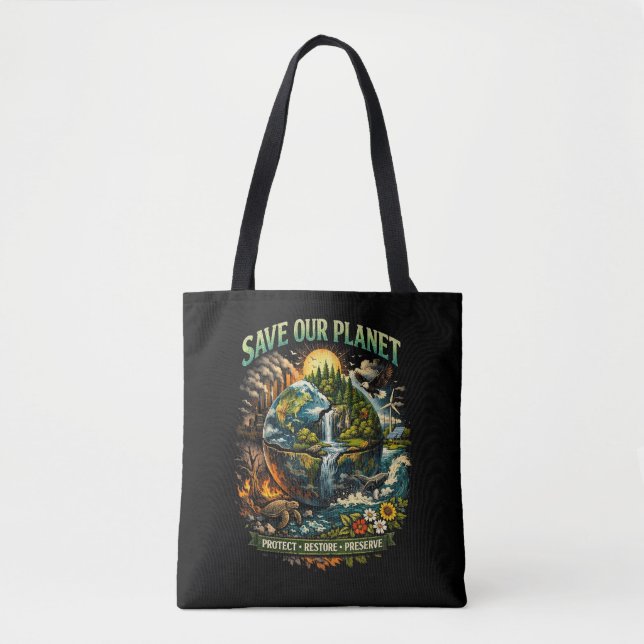 Bolsa Tote Salve nosso planeta (Frente)