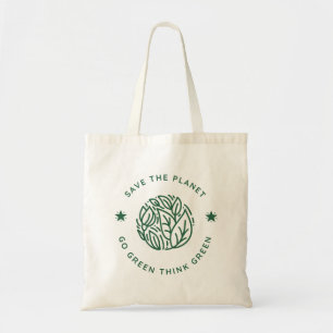 Bolsa Tote Salve o planeta vá verde pense verde 