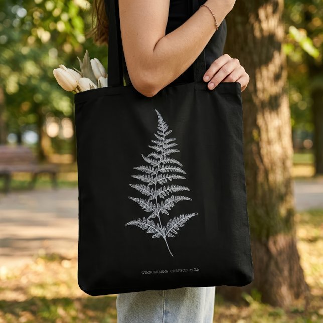 Bolsa Tote Samambaia Dourada, Gymnogramma Chrysophylla (Golden Fern Frond, Gymnogramma Chrysophylla. Tote Bag)