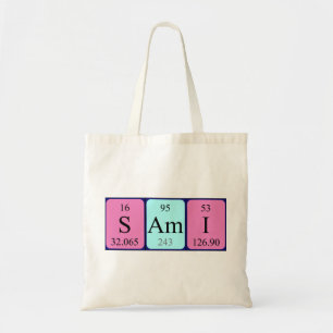 Bolsa Tote Sami periodicamente nome da mesa tote bag