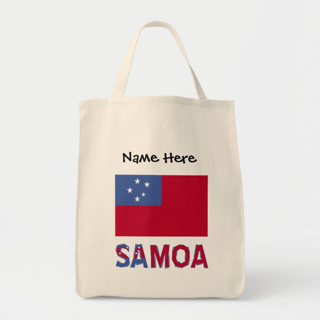 Bolsa Tote Samoa Sinalizador Samoano Personalização Preta (Frente)
