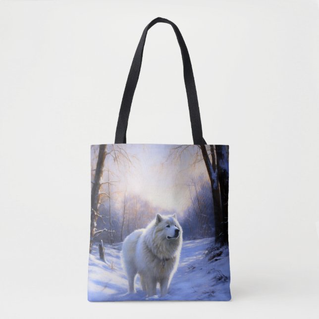 Bolsa Tote Samoia, deixe nevar o Natal (Frente)