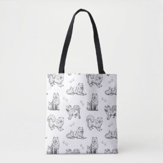 Bolsa Tote Samoyed dogs pattern