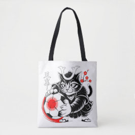 Bolsa Tote Samurai Cat Soccer For Shopping & Everyday use