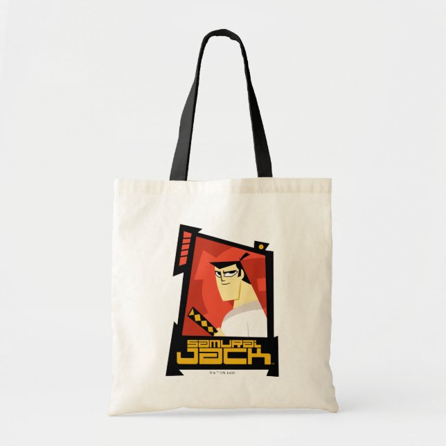 Bolsa Tote Samurai Jack Sorria Gráfico de Quadro Futurístico (Frente)