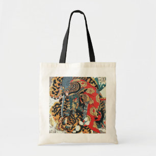 Bolsa Tote Samurai Lutando contra um Tigre, Kuniyoshi, Ukiyo-