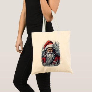 Bolsa Tote Samurai Papais noeis Warrior Christmas Art Gift