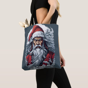 Bolsa Tote Samurai Papais noeis Warrior Christmas Art Gift
