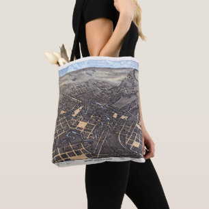 Bolsa Tote San Antonio, Texas, Mapa da Cidade Aérea Antiquada