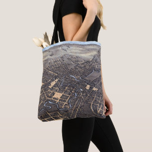 Bolsa Tote San Antonio, Texas, Mapa da Cidade Aérea Antiquada