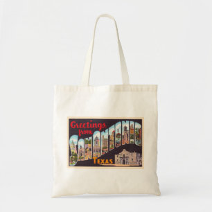 Bolsa Tote San Antonio Texas TX Vintage - Letra grande
